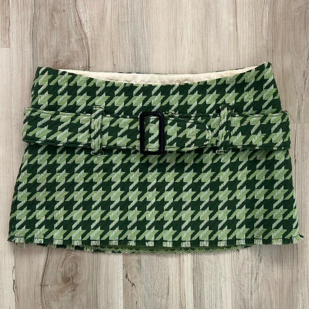 Vintage Green Abercrombie & Fitch Houndstooth Skirt